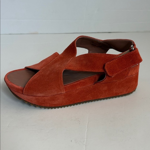 Homers Artisan orange suede platform slingback sandals - Picture 12 of 16